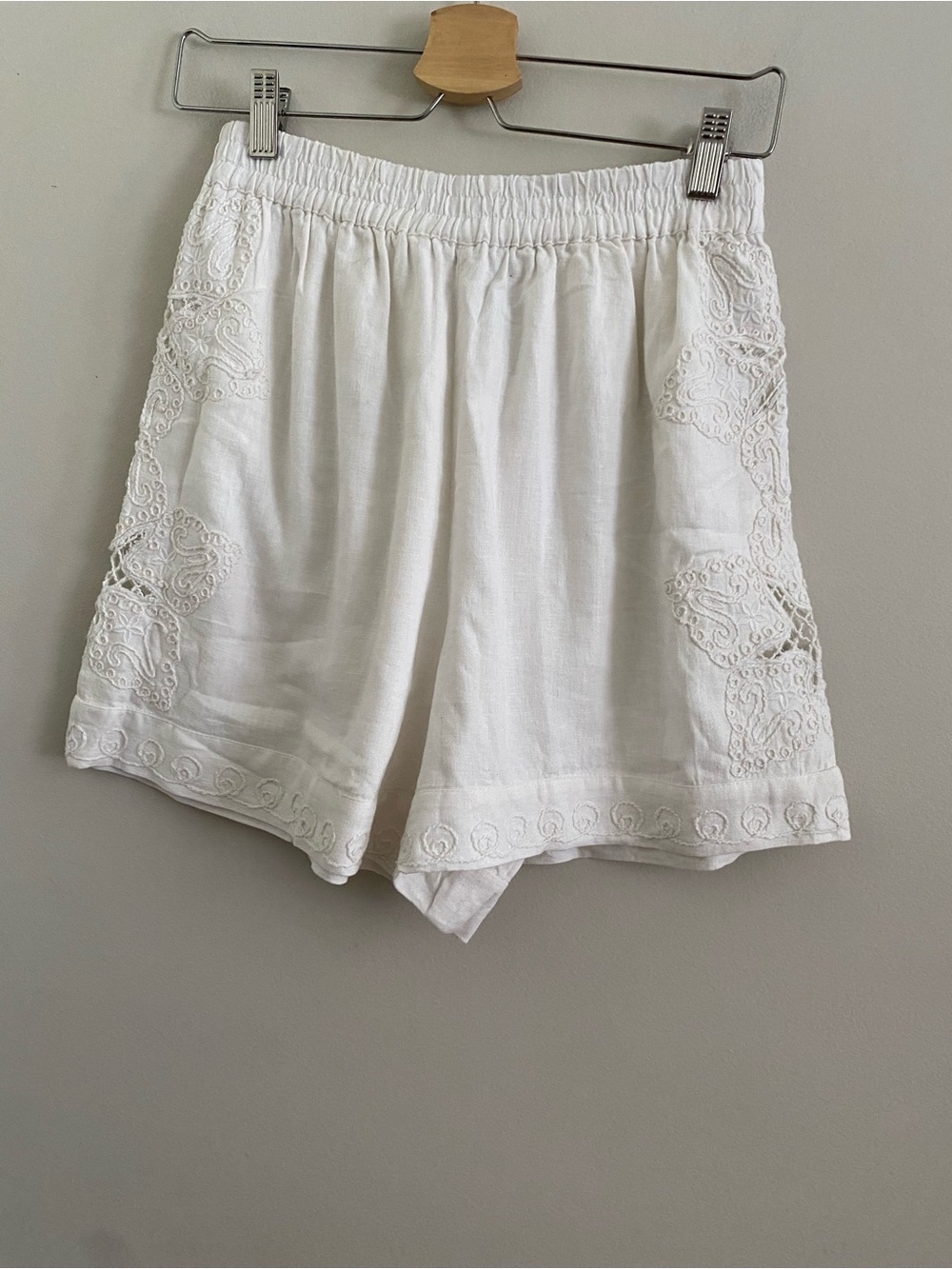 Anthropologie Ollari Cutwork Pull-On Shorts XL white color new with tag nwt - Picture 7 of 10